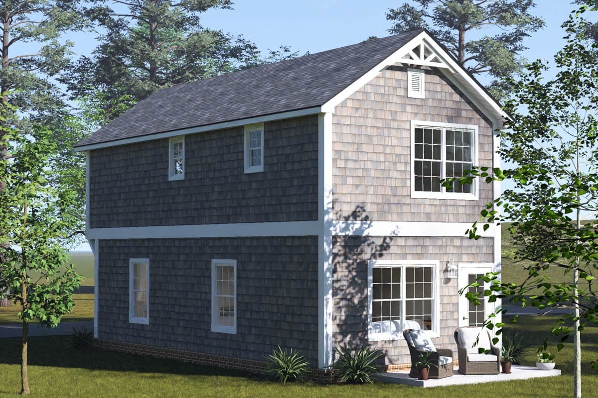 Plan 52589WM: Charming Two Bedroom Shingle Style Cottage House Plan - Image #3 - Cottage, Farmhouse, Shingle