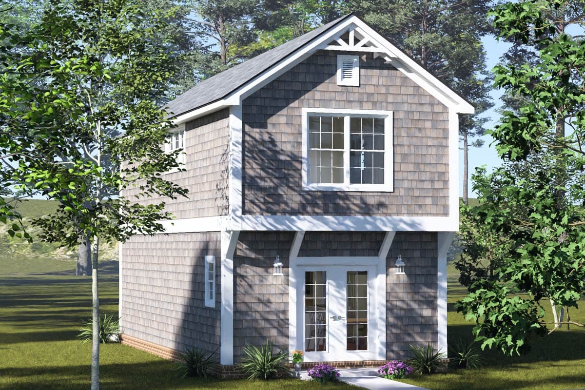 Plan 52589WM: Charming Two Bedroom Shingle Style Cottage House Plan - Image #7 - Cottage, Farmhouse, Shingle