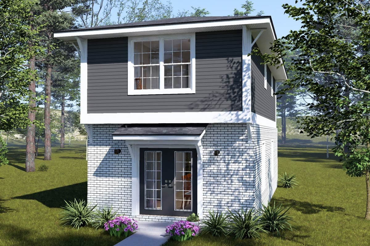 Plan image - 52590WM:Compact Contemporary Two-Story House Plan with Two Bedrooms