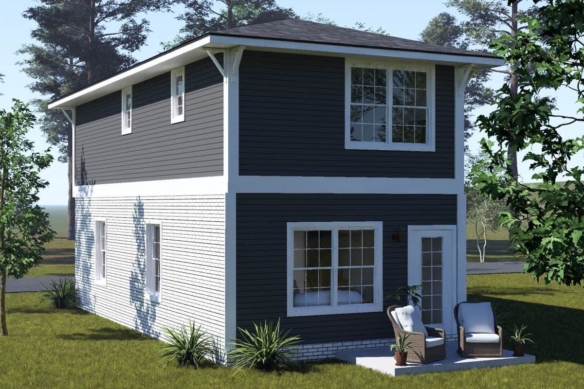 Plan 52590WM: Compact Contemporary Two-Story House Plan with Two Bedrooms - Image #4 - Contemporary, Modern
