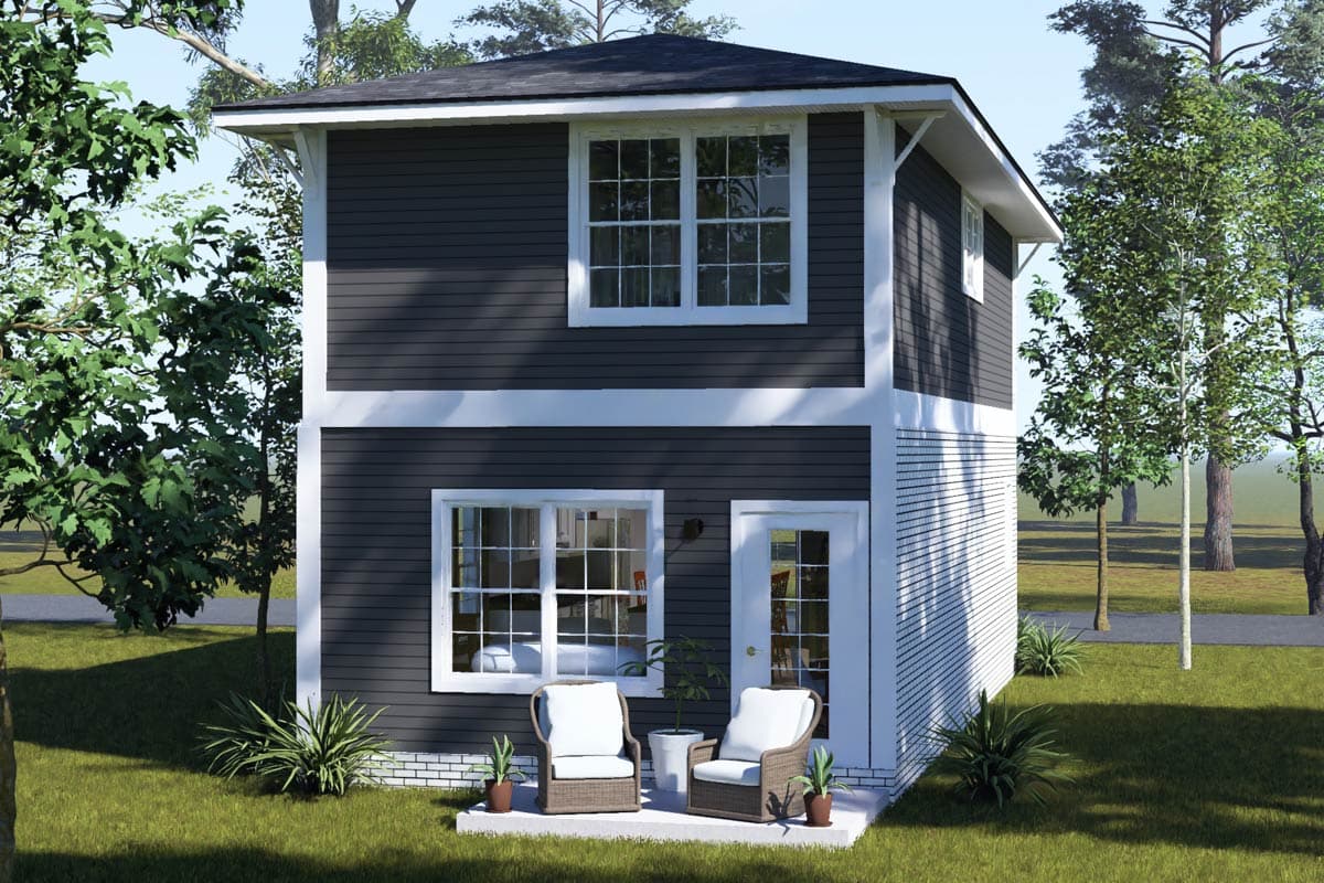Plan 52590WM: Compact Contemporary Two-Story House Plan with Two Bedrooms - Image #6 - Contemporary, Modern