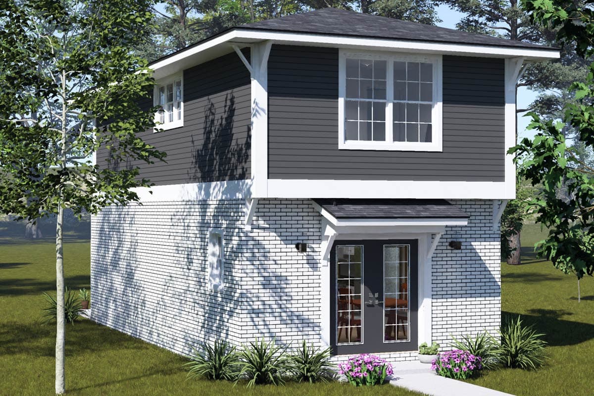 Plan 52590WM: Compact Contemporary Two-Story House Plan with Two Bedrooms - Image #7 - Contemporary, Modern