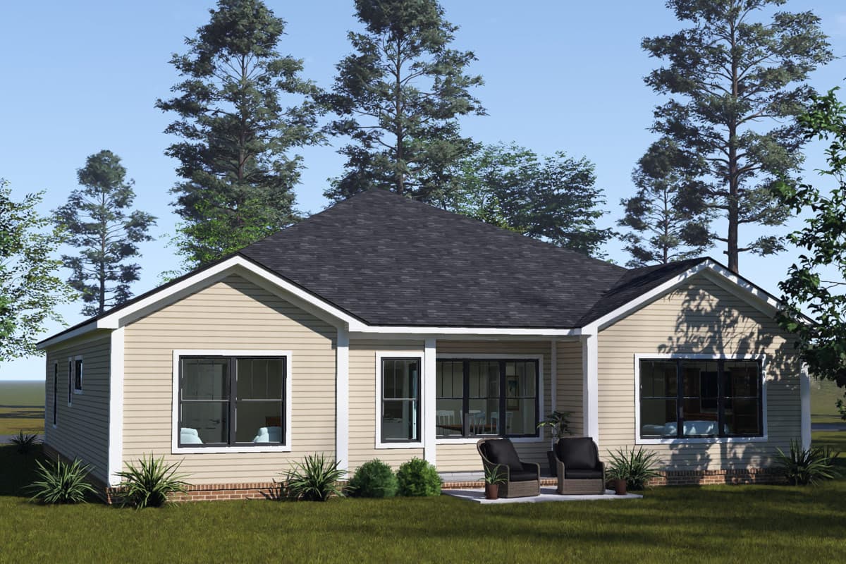 Plan 52591WM: Craftsman Cottage House Plan with Three Bedrooms and Study - Image #4 - Cottage, Craftsman, Traditional