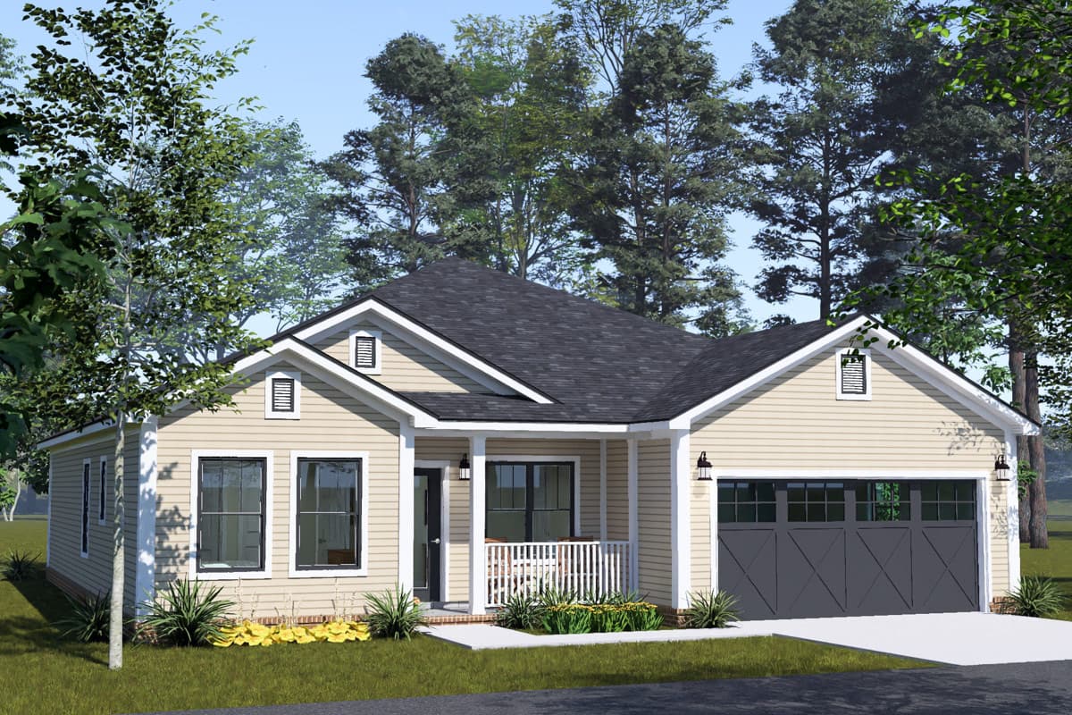 Plan 52591WM: Craftsman Cottage House Plan with Three Bedrooms and Study - Image #7 - Cottage, Craftsman, Traditional