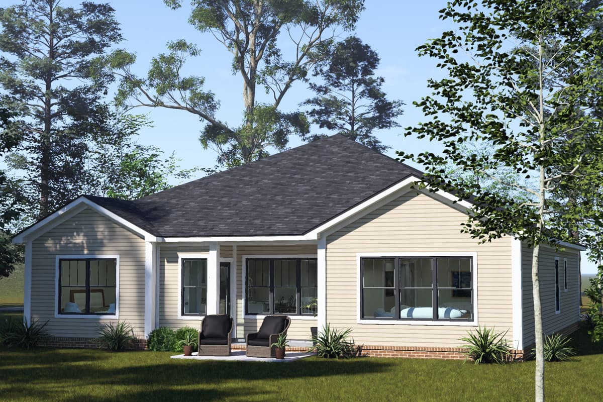 Plan 52591WM: Craftsman Cottage House Plan with Three Bedrooms and Study - Image #5 - Cottage, Craftsman, Traditional