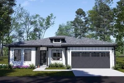 Modern 3 Bedroom House Plan with Attached 2 Car Garage
