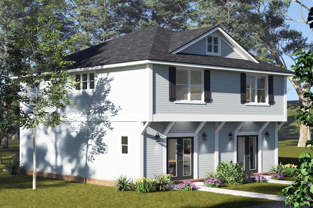 Plan 52593WM: Craftsman Duplex House Plan with Two Bedrooms and Two Bathrooms - Image #6 - Craftsman, Traditional