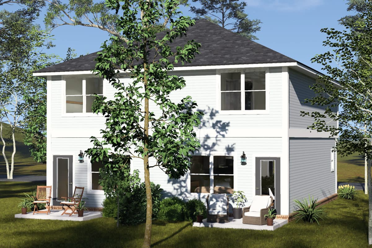 Plan 52593WM: Craftsman Duplex House Plan with Two Bedrooms and Two Bathrooms - Image #4 - Craftsman, Traditional
