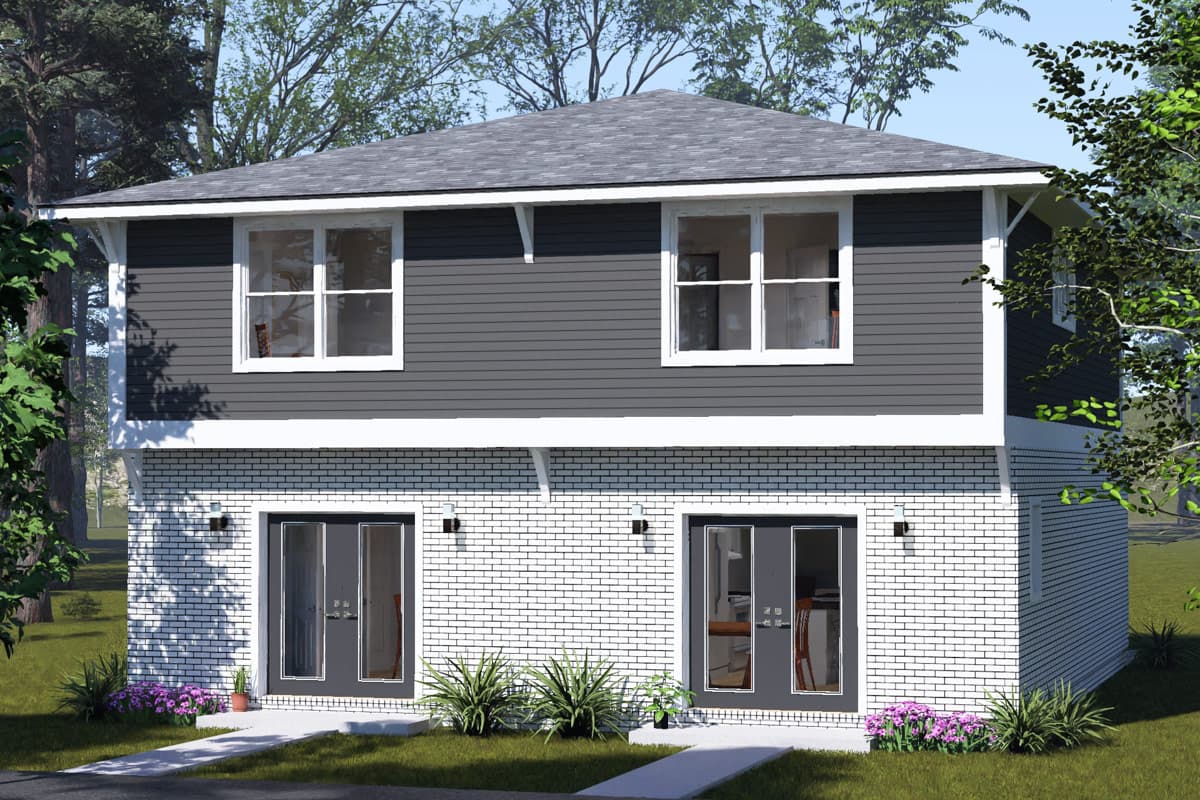 Plan image - 52594WM:Contemporary Two-Story Multifamily House Plan with Two Bedrooms