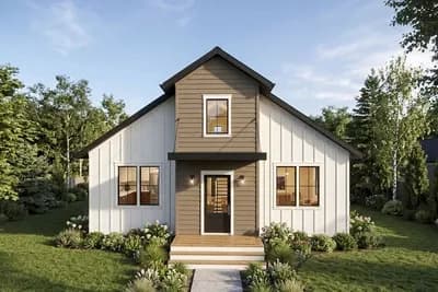 Modern Cottage House Plan with Two Bedrooms and Versatile Loft Space