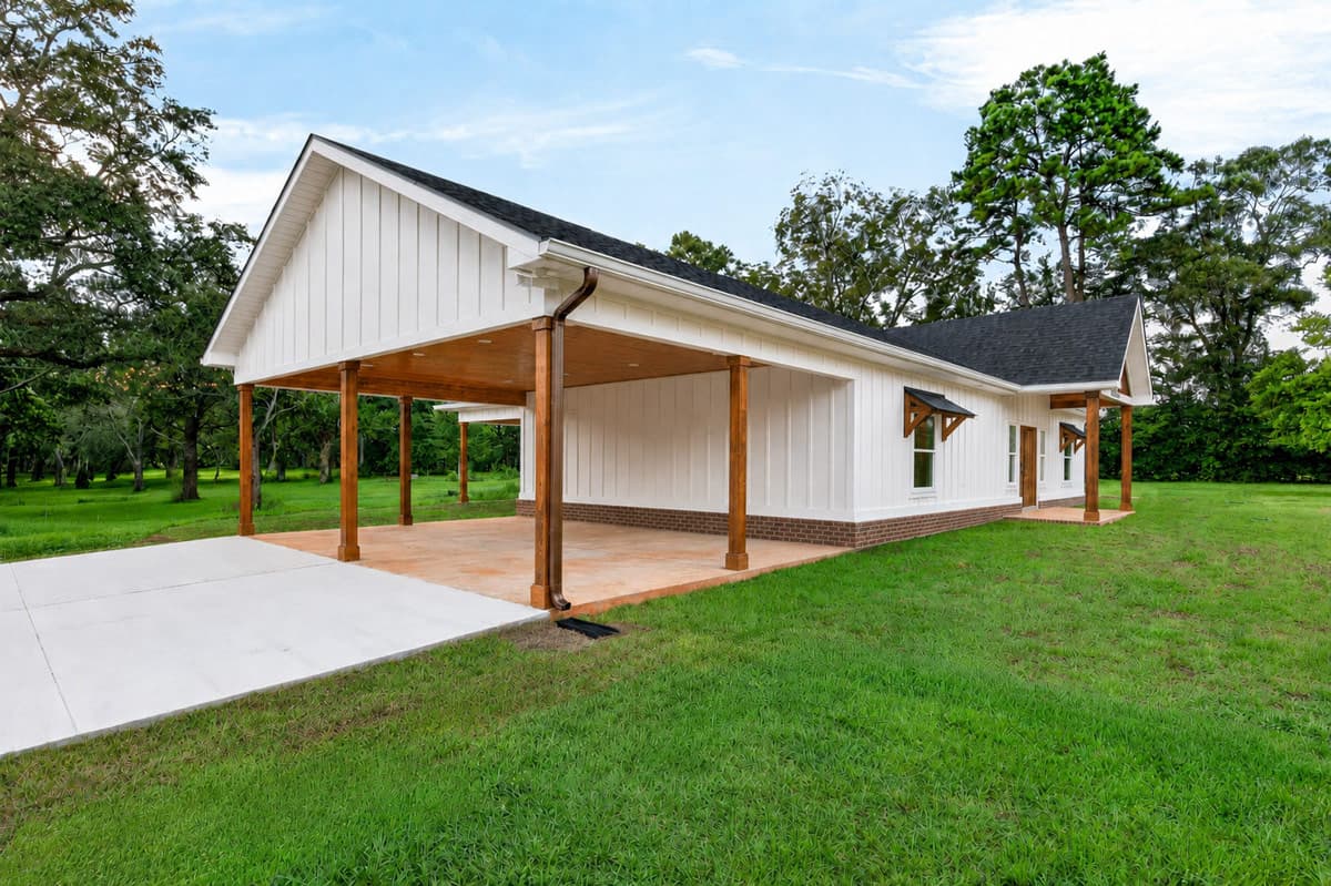 Plan 461053DNN: Three-Bedroom Country Farmhouse House Plan with Attached Carport - Image #3 - Country, Craftsman, Farmhouse, Traditional