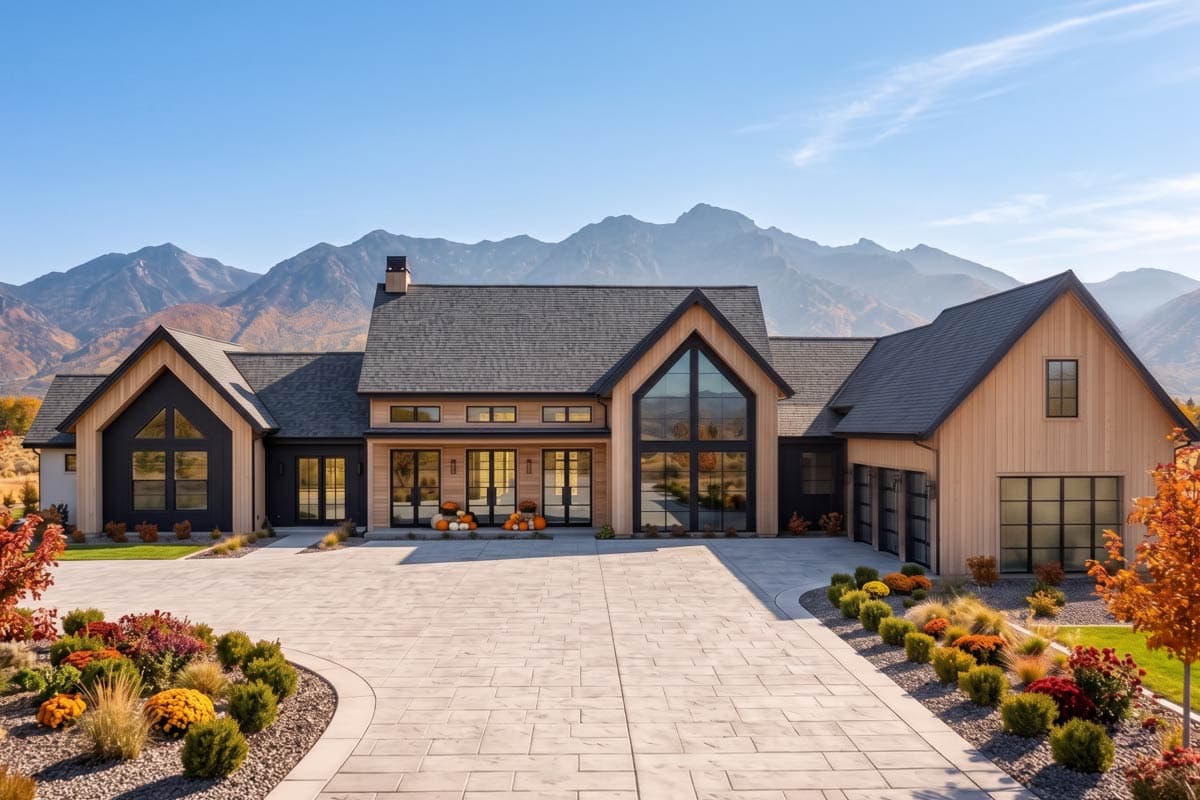 Plan 818220JSS: Transitional Farmhouse House Plan with 4 Bedrooms and Expansive Living Spaces - Image #1 - Hill Country, Modern, Modern Farmhouse, Mountain, Scandinavian, Transitional