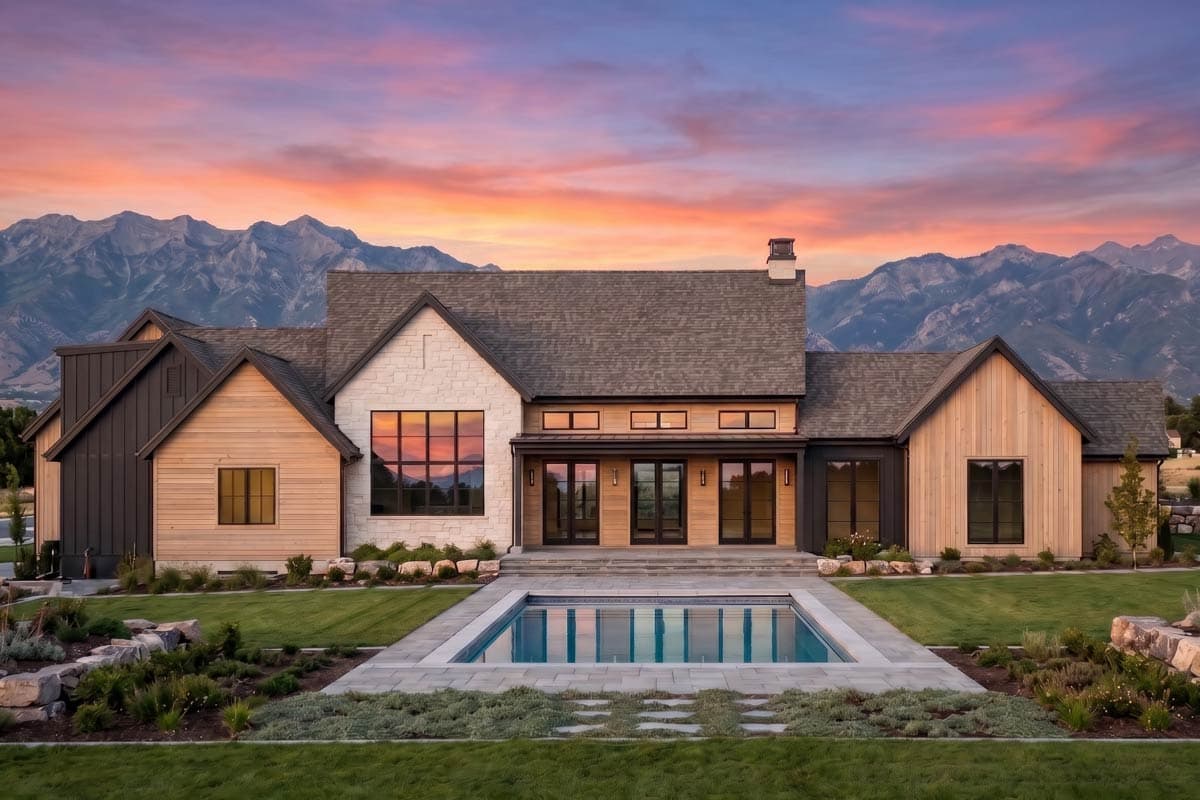 Plan 818220JSS: Transitional Farmhouse House Plan with 4 Bedrooms and Expansive Living Spaces - Image #2 - Hill Country, Modern, Modern Farmhouse, Mountain, Scandinavian, Transitional