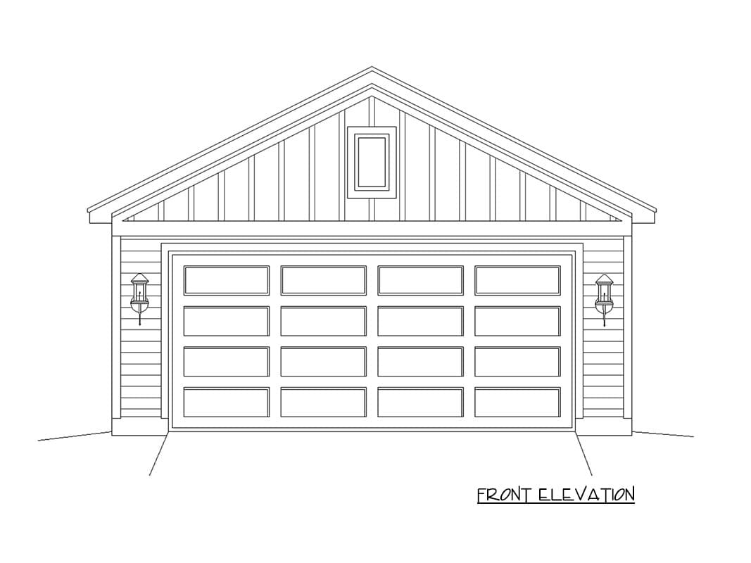 Plan 680701VR: Two-Car Detached Garage House Plan with Classic Board-and-Batten Siding - Image #2 - Country, Traditional