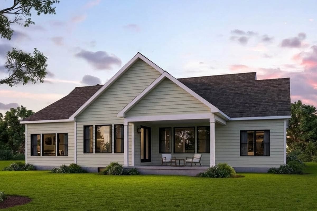 Plan 790186GLV: Three Bedroom New American House Plan with Split Bedroom Layout - Image #2 - Country, Craftsman, Farmhouse, New American, Traditional