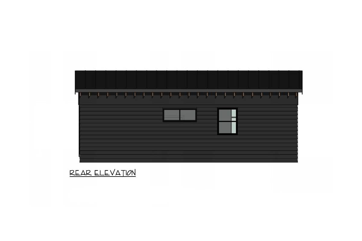 Plan 421052HFC: Modern Mountain Cabin House Plan with One Bedroom and Spacious Deck - Image #4 - Cabin, Modern, Mountain