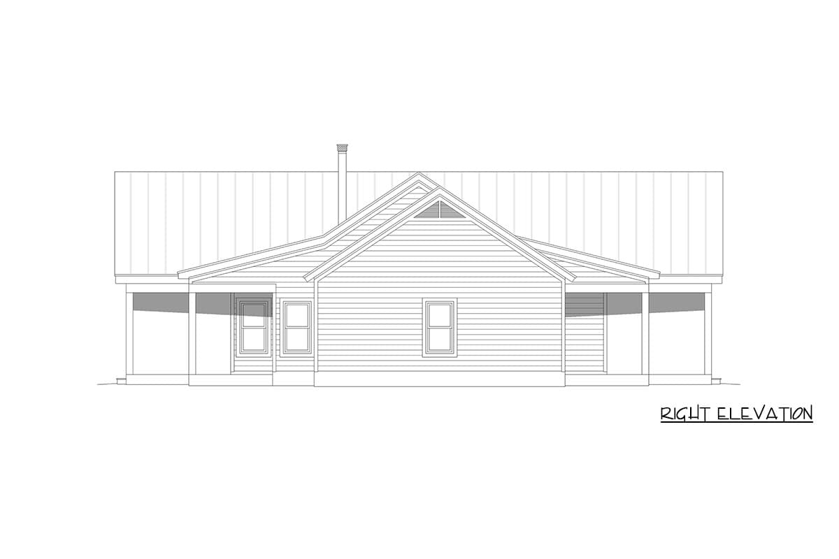 Plan 680702VR: Modern Farmhouse House Plan with 2 Bedrooms and Spacious Expansive Porches - Image #5 - Craftsman, Modern, Modern Farmhouse