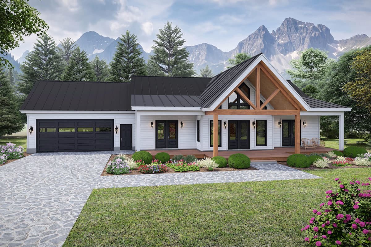 Plan image - 680703VR:Modern Farmhouse House Plan with Two Bedrooms and Expansive Covered Porches
