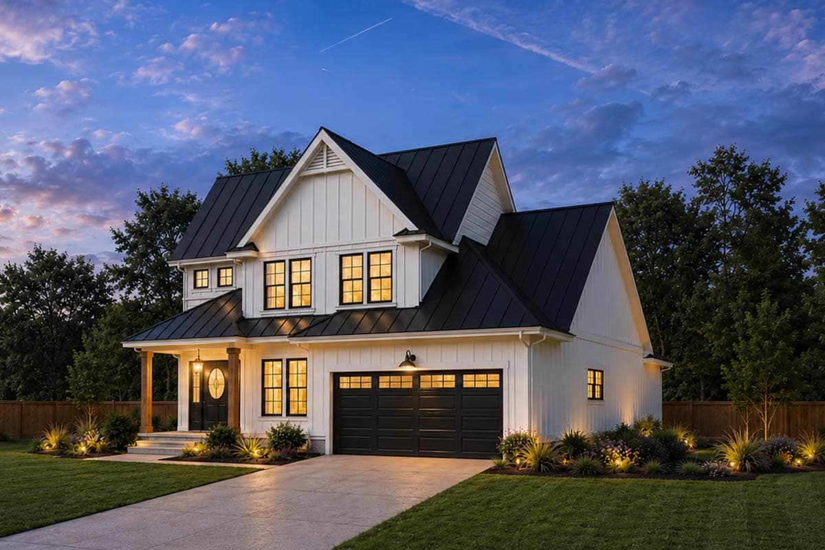 Plan image - 42782DB:Modern Farmhouse House Plan with 3-4 Bedrooms and Two-Story Great Room