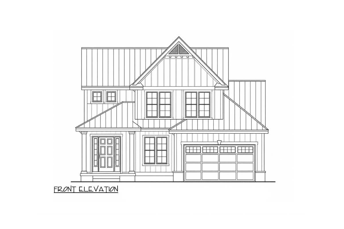 Plan 42782DB: Modern Farmhouse House Plan with 3-4 Bedrooms and Two-Story Great Room - Image #3 - Country, Farmhouse, Modern Farmhouse, New American