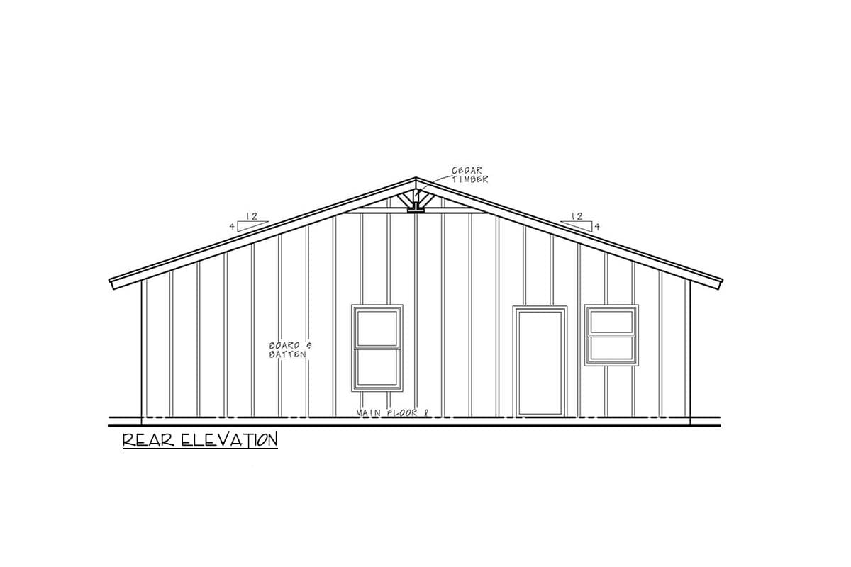 Plan 42785DB: Efficient Barndominium House Plan with One Bedroom and Two-Car Garage - Image #5 - Barndominium, Farmhouse
