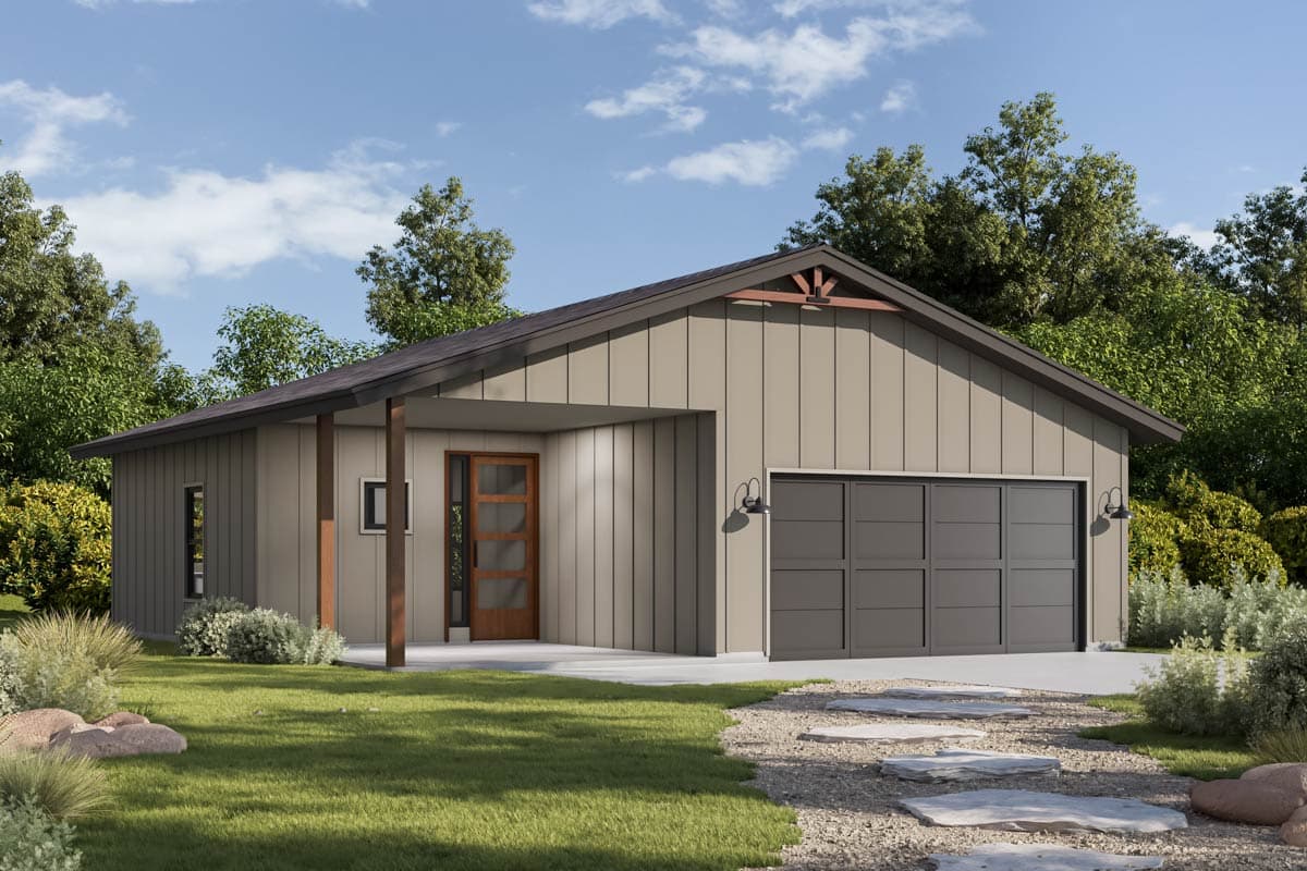 Plan image - 42785DB:Efficient Barndominium House Plan with One Bedroom and Two-Car Garage