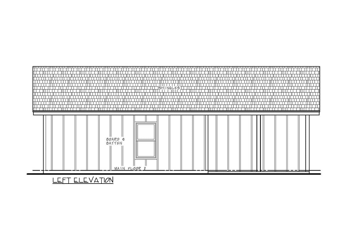 Plan 42785DB: Efficient Barndominium House Plan with One Bedroom and Two-Car Garage - Image #4 - Barndominium, Farmhouse
