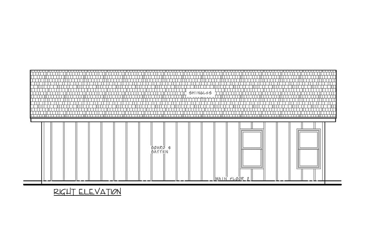 Plan 42785DB: Efficient Barndominium House Plan with One Bedroom and Two-Car Garage - Image #6 - Barndominium, Farmhouse