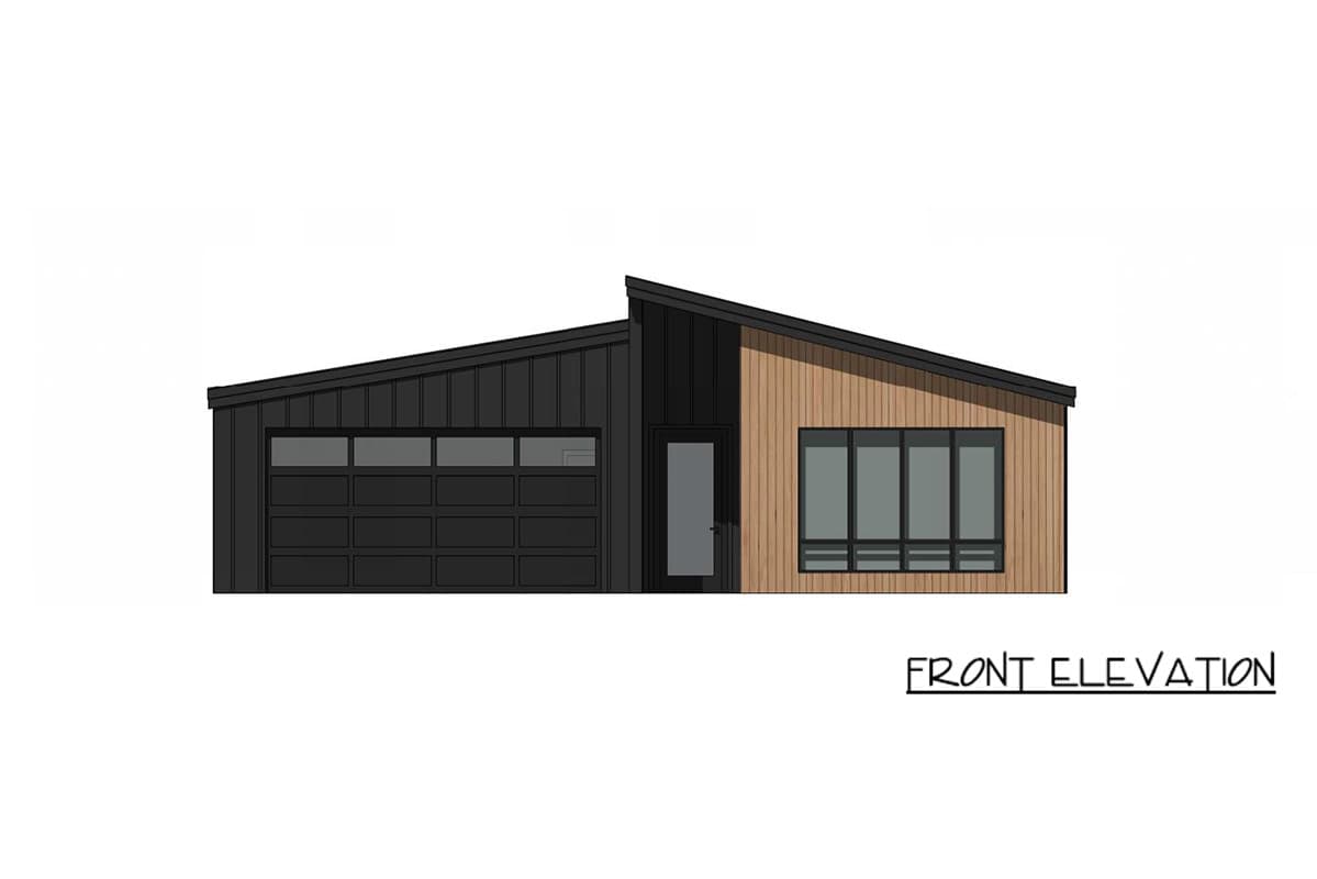 Plan 420206WNT: Modern Mountain House Plan with 3 Bedrooms and 1,492 Square Feet - Image #2 - Contemporary, Mid Century Modern, Modern, Mountain