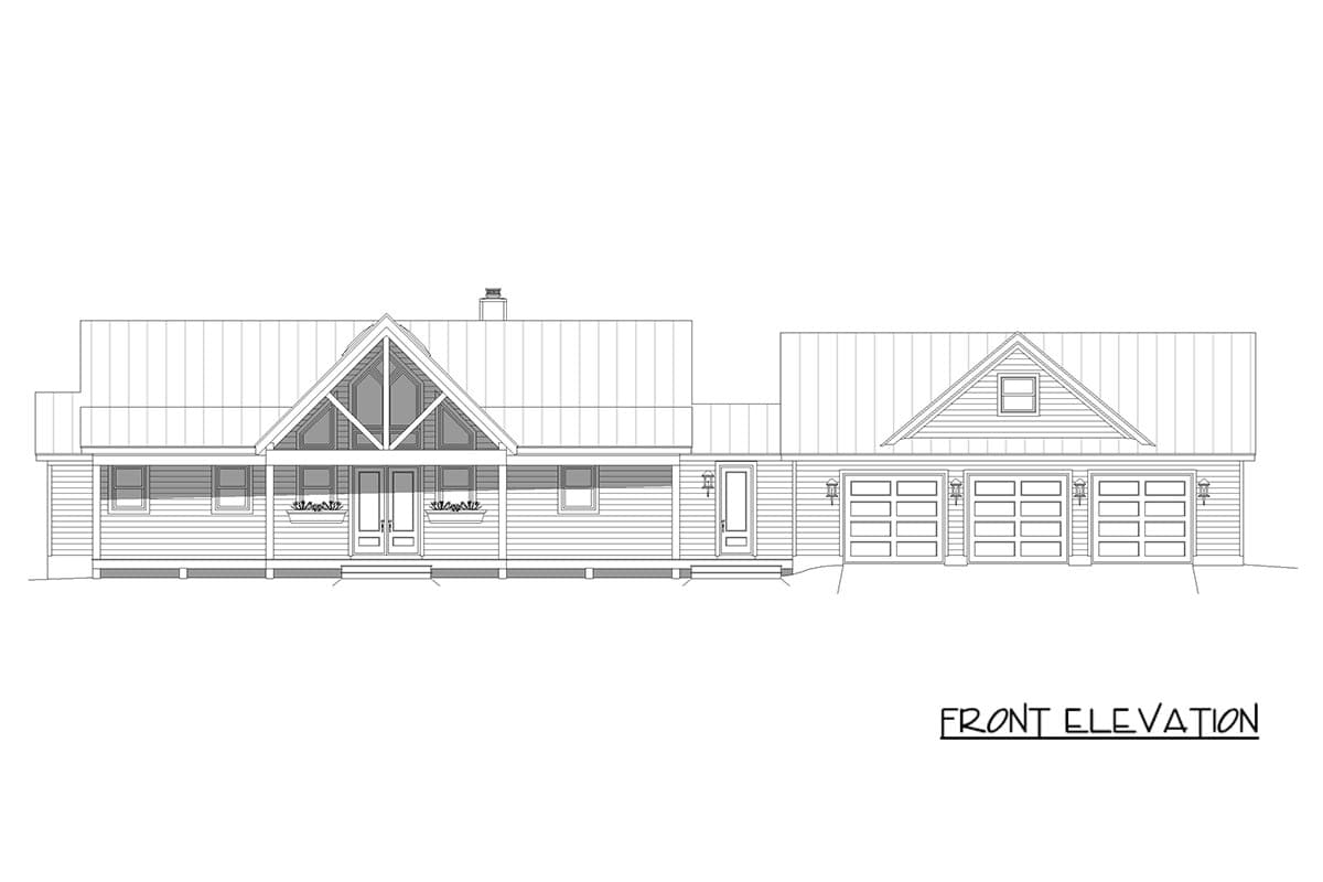 Plan 680704VR: Craftsman Farmhouse House Plan with 3 Bedrooms and 3-Car Garage - Image #3 - Country, Craftsman, Farmhouse, Modern Farmhouse, Rustic