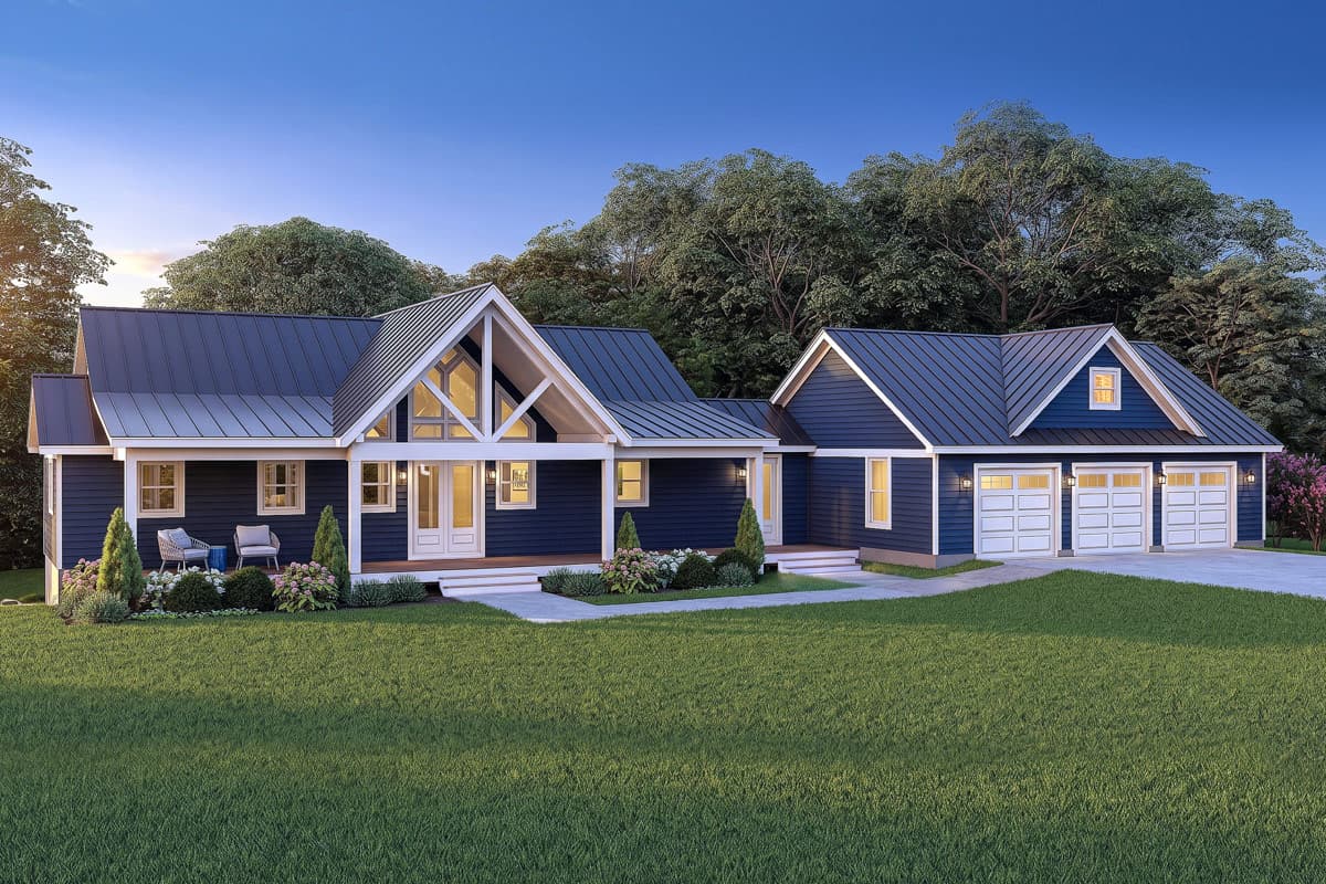 Plan image - 680704VR:Craftsman Farmhouse House Plan with 3 Bedrooms and 3-Car Garage