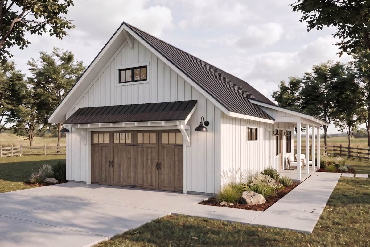Plan 470322REY: Charming One Bedroom Modern Farmhouse ADU House Plan - Image #2 - Cottage, Country, Modern Farmhouse