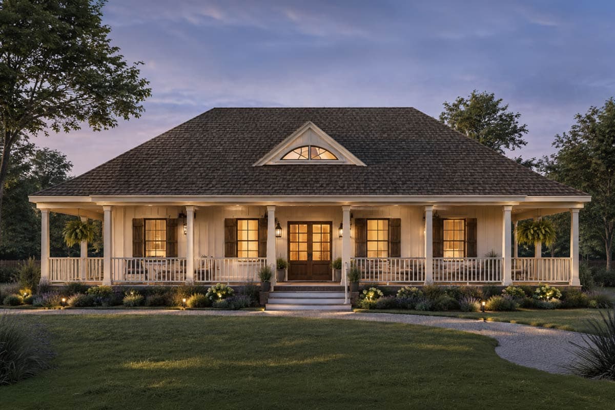 Plan 83975JW: Southern Farmhouse House Plan with Three Bedrooms and Wraparound Porch - Image #1 - Farmhouse, Modern Farmhouse, Southern, Traditional