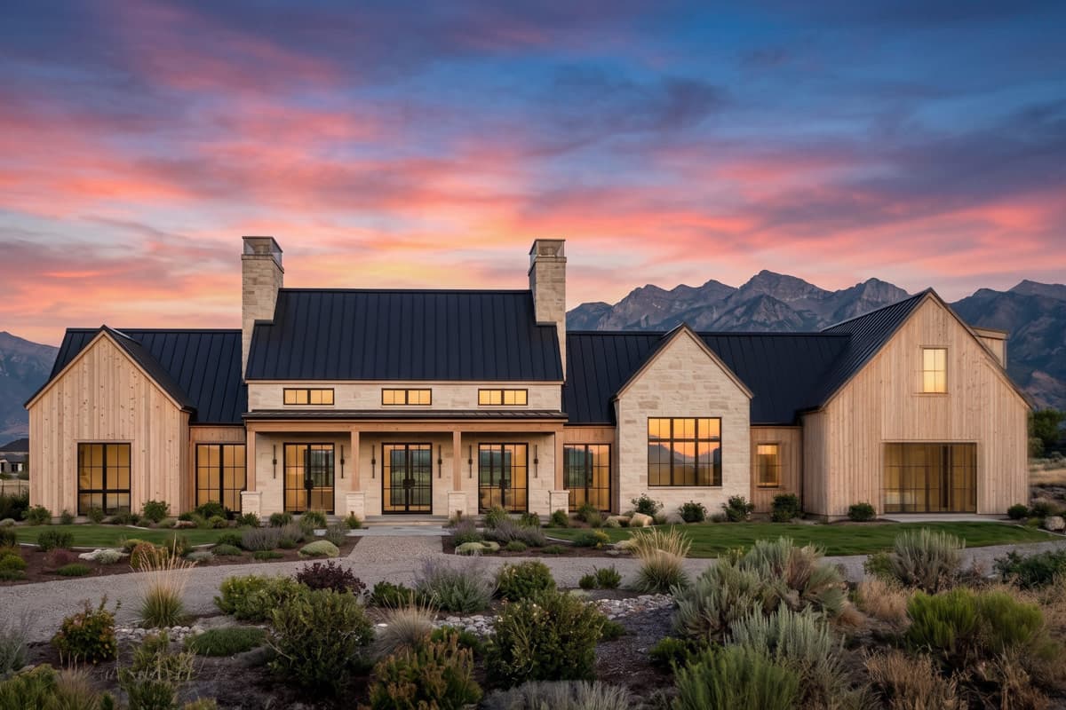 Plan image - 818221JSS:Modern Mountain Farmhouse House Plan with 5 Bedrooms and 4,773 Square Feet