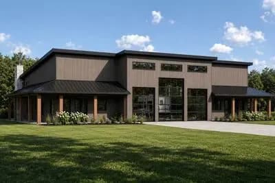 Modern Barndominium House Plan for Multi-Generational Living