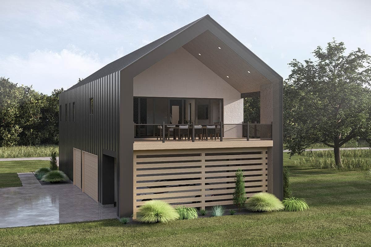 Plan 623675DJ: Modern Scandinavian Carriage House Plan with Two Bedrooms and Workshop - Image #6 - Carriage, Modern, Scandinavian