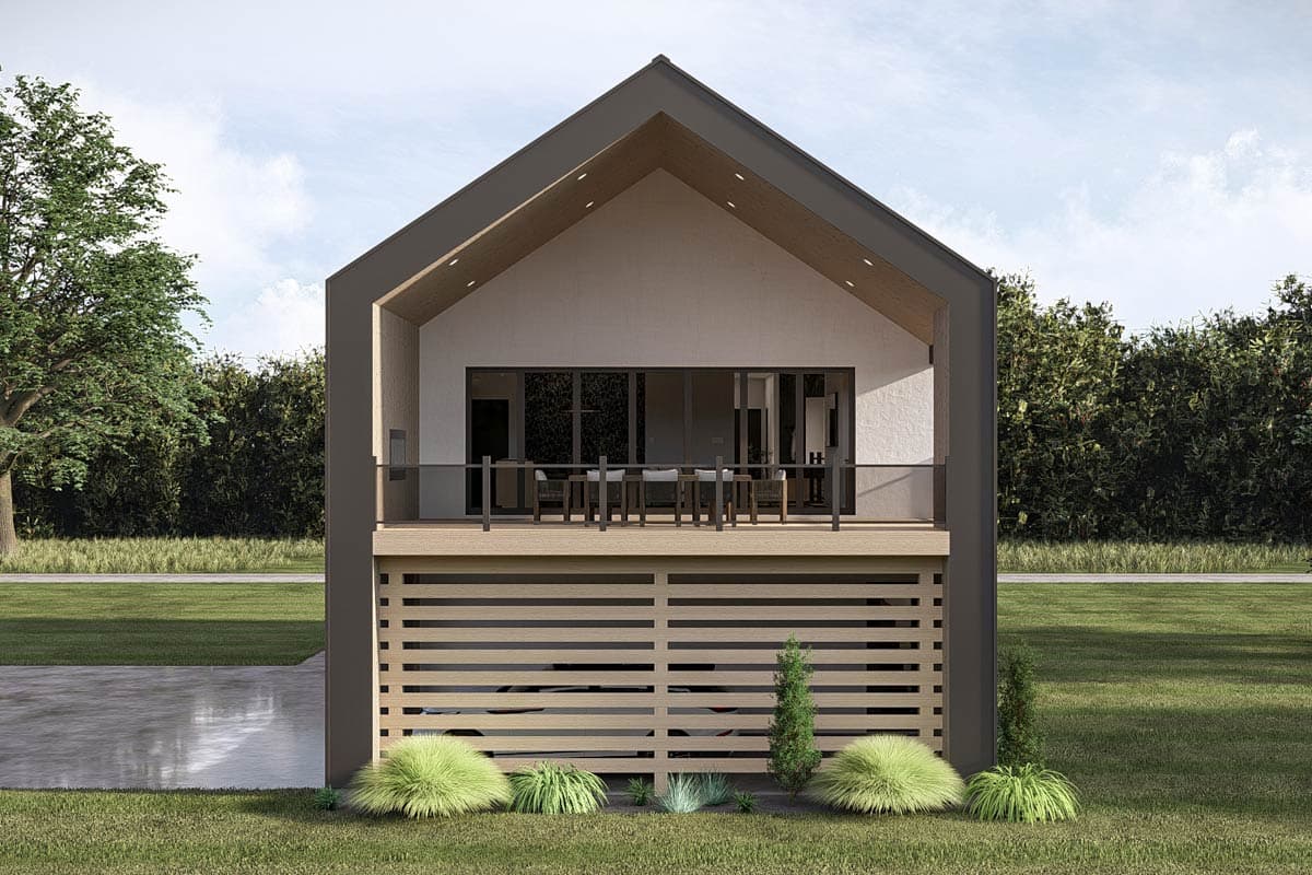Plan 623675DJ: Modern Scandinavian Carriage House Plan with Two Bedrooms and Workshop - Image #3 - Carriage, Modern, Scandinavian