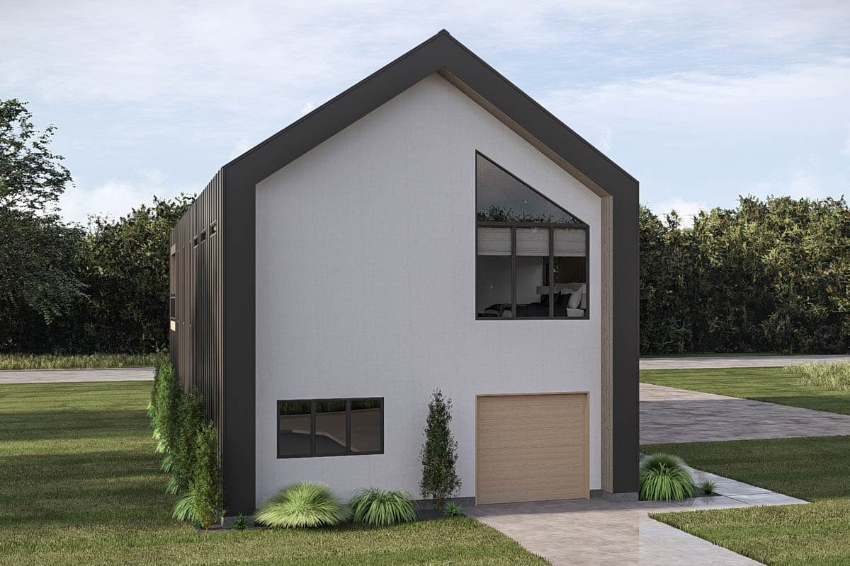 Plan 623675DJ: Modern Scandinavian Carriage House Plan with Two Bedrooms and Workshop - Image #4 - Carriage, Modern, Scandinavian