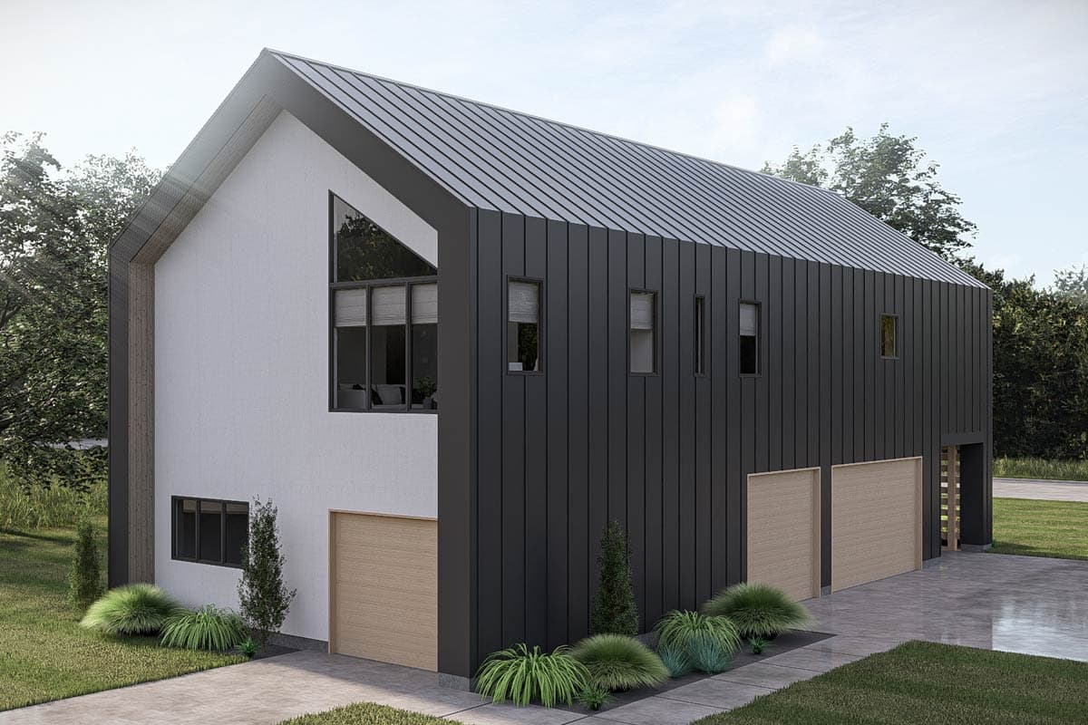 Plan 623675DJ: Modern Scandinavian Carriage House Plan with Two Bedrooms and Workshop - Image #8 - Carriage, Modern, Scandinavian