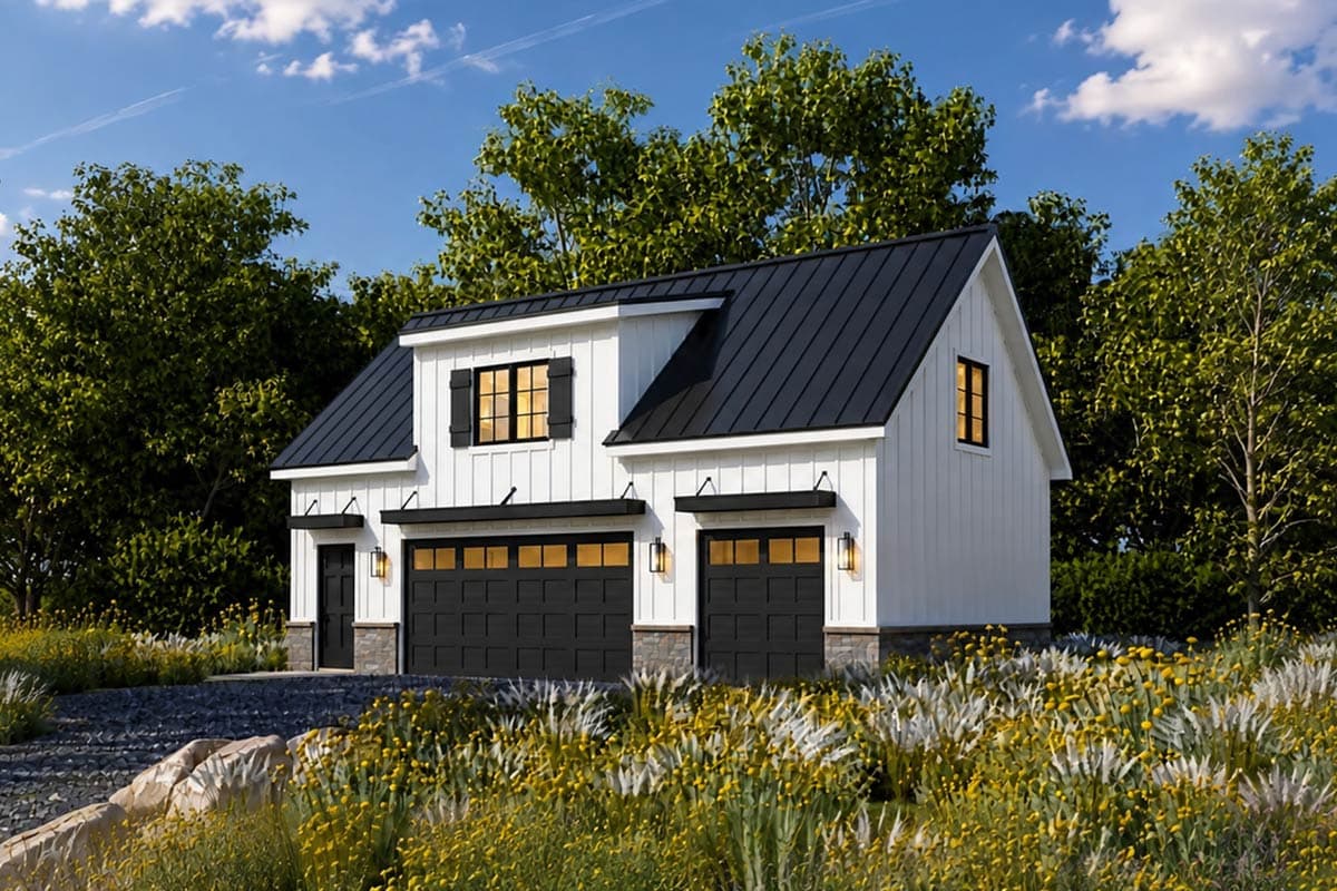 Plan image - 42786DB:Country Farmhouse Carriage Plan with Three-Car Parking