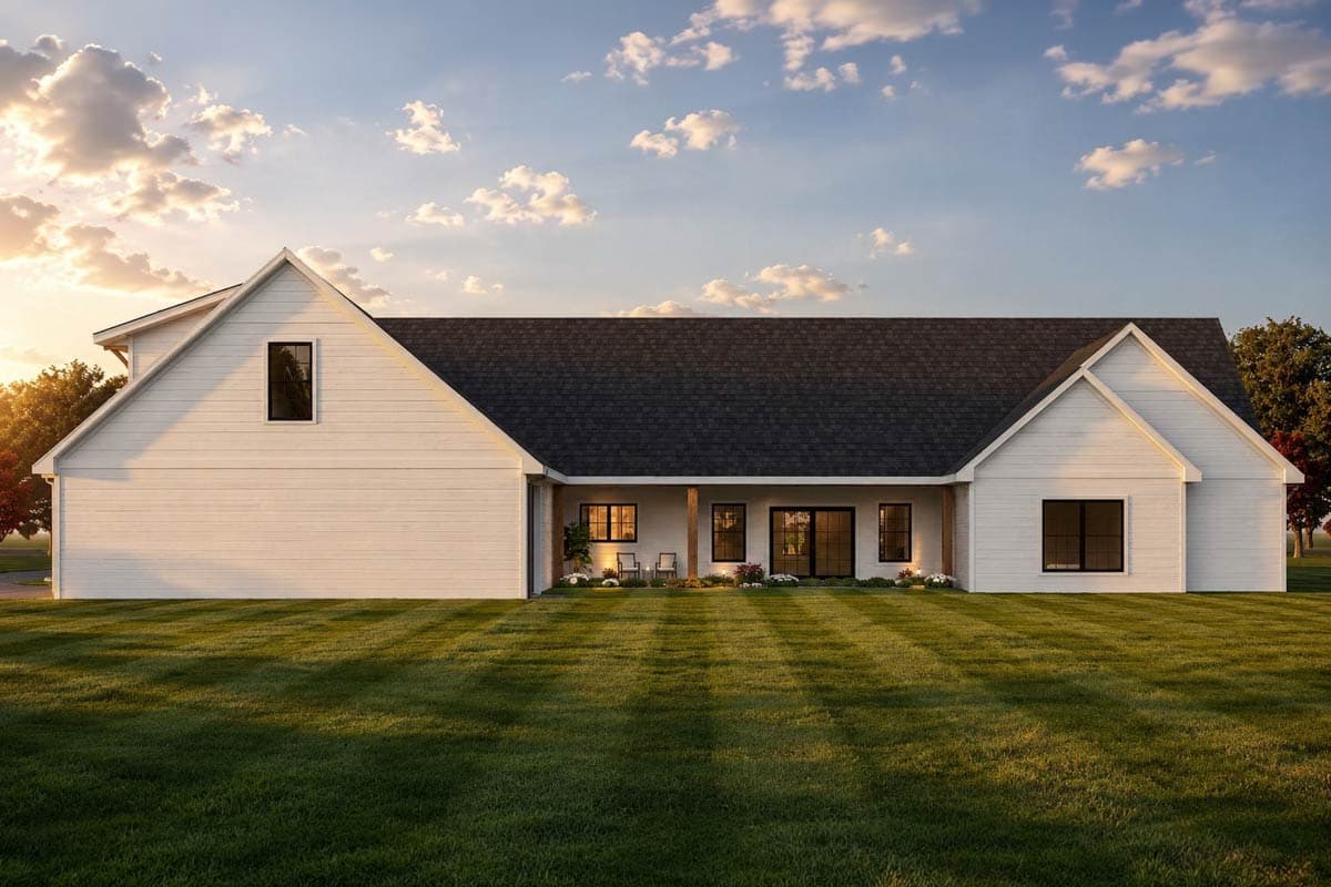 Plan 135475GRA: Modern New American House Plan with 3 Bedrooms and 3-Car Garage - Image #5 - Country, Craftsman, Farmhouse, Modern Farmhouse, New American