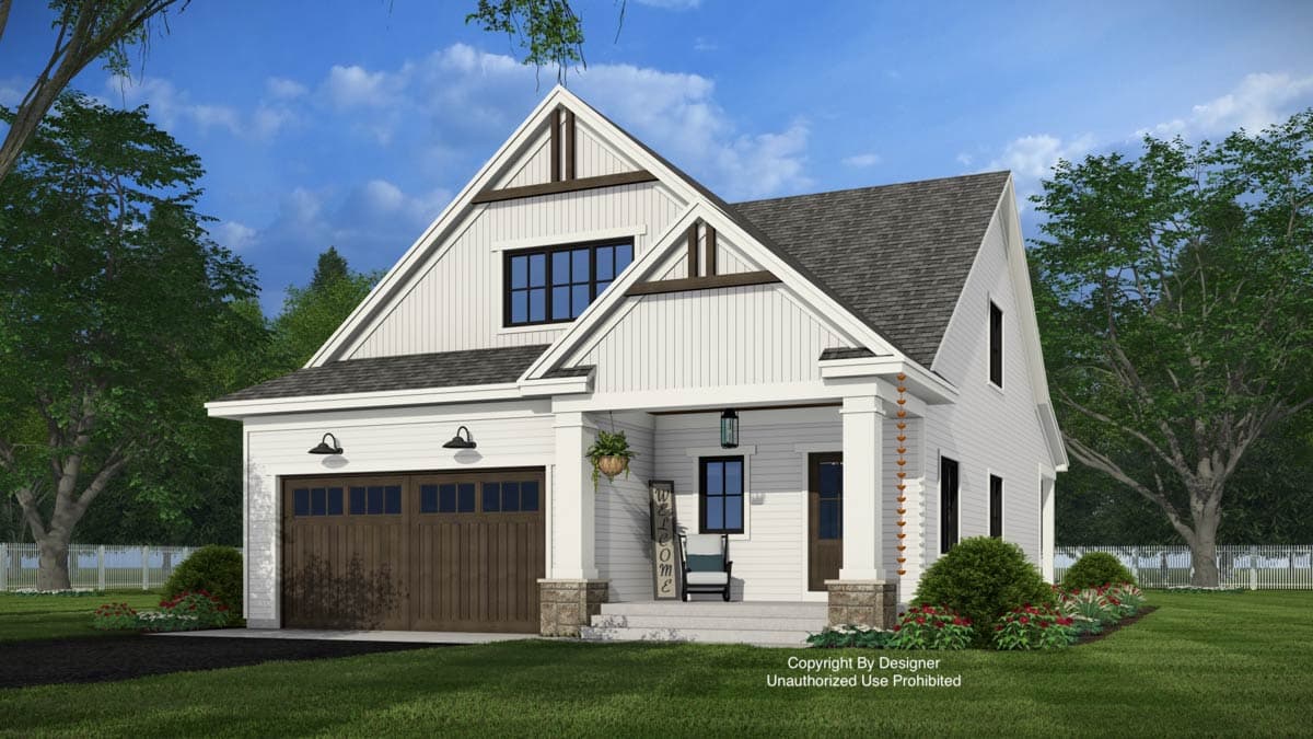 Plan 140075RK: Craftsman Inspired House Plan with 3 Bedrooms and 2-Car Garage - Image #2 - Craftsman, Farmhouse, Traditional