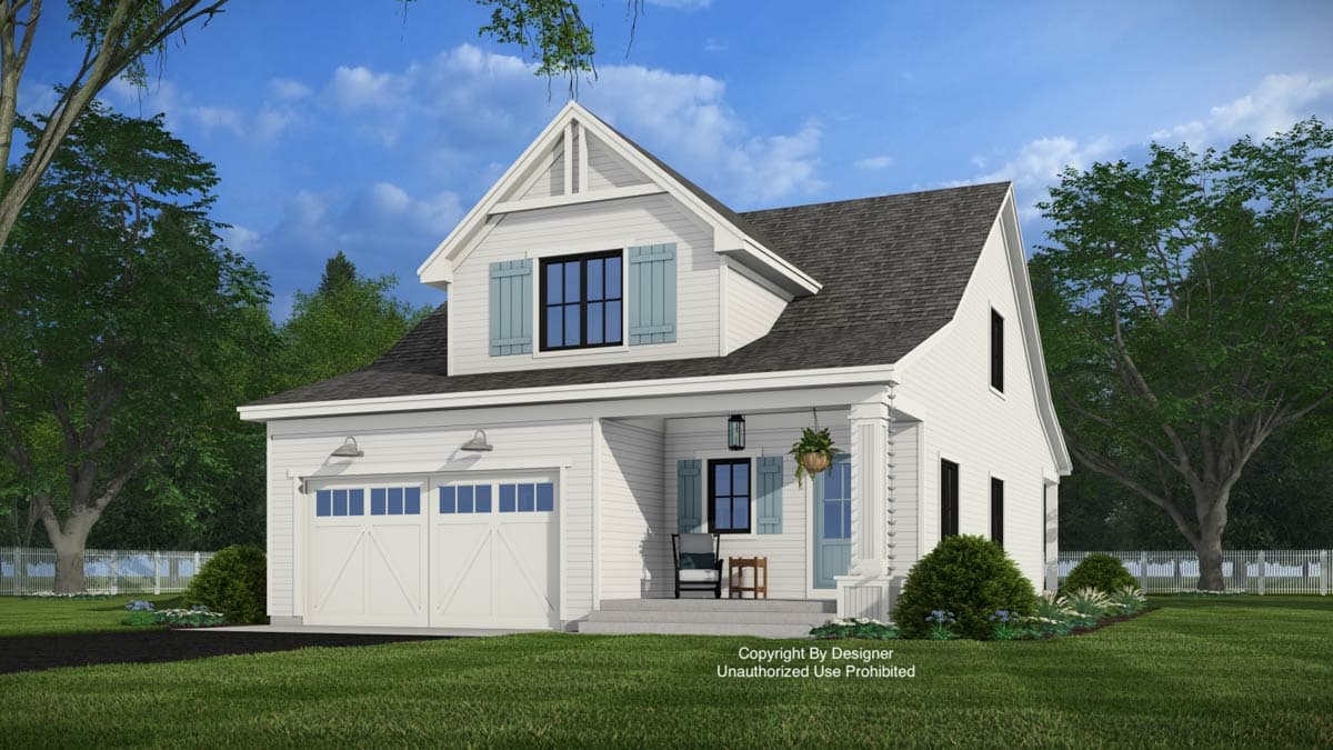 Plan 140076RK: Charming Craftsman Cottage House Plan with Three Bedrooms and Two-Car Garage - Image #2 - Cottage, Country, Craftsman