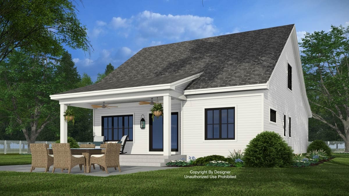 Plan 140076RK: Charming Craftsman Cottage House Plan with Three Bedrooms and Two-Car Garage - Image #4 - Cottage, Country, Craftsman