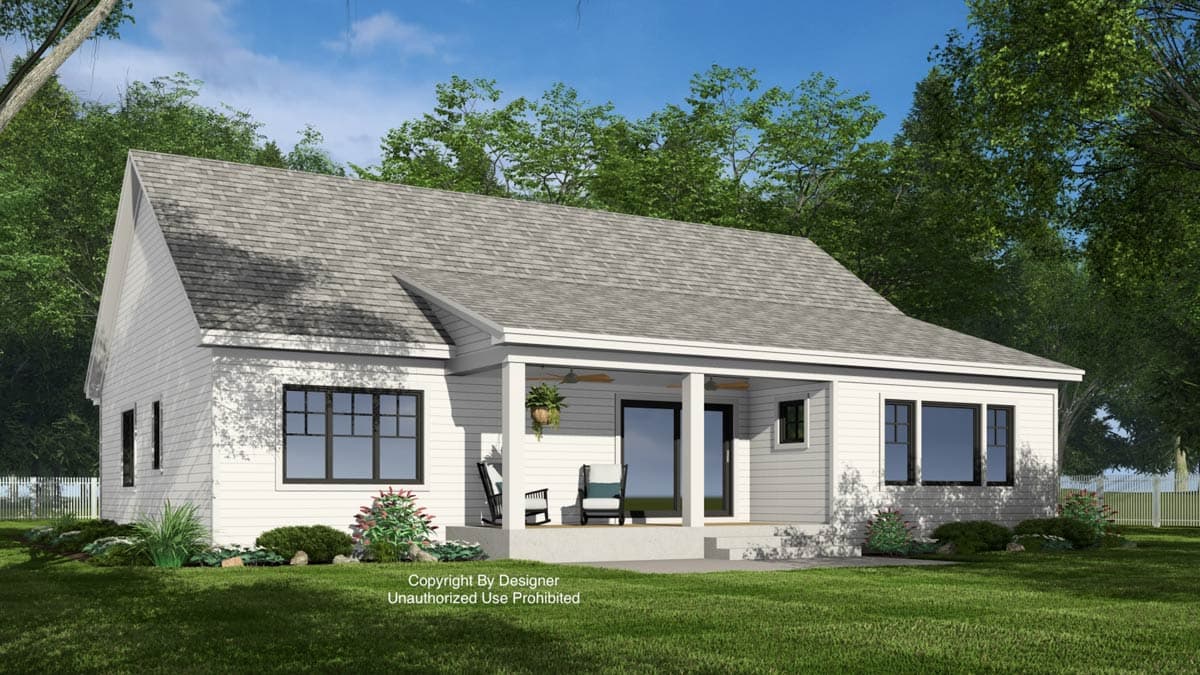 Plan 140093RK: Modern Farmhouse House Plan with Three Bedrooms and Attached Garage - Image #3 - Modern Farmhouse, New American