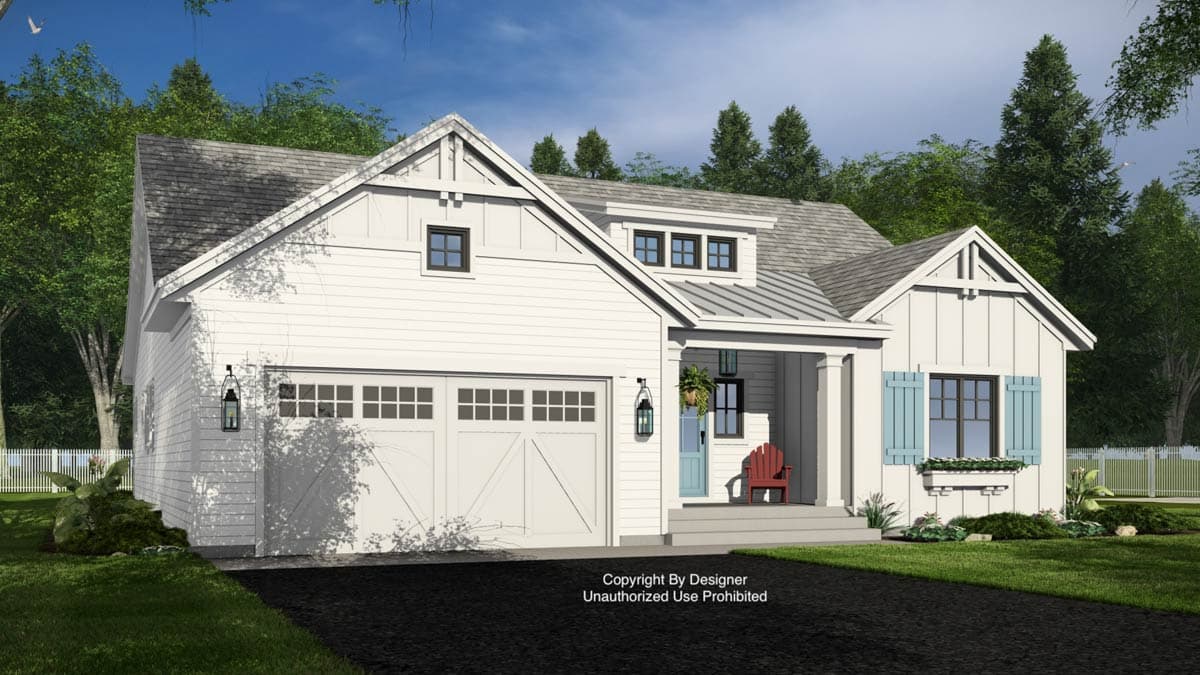 Plan 140093RK: Modern Farmhouse House Plan with Three Bedrooms and Attached Garage - Image #6 - Modern Farmhouse, New American