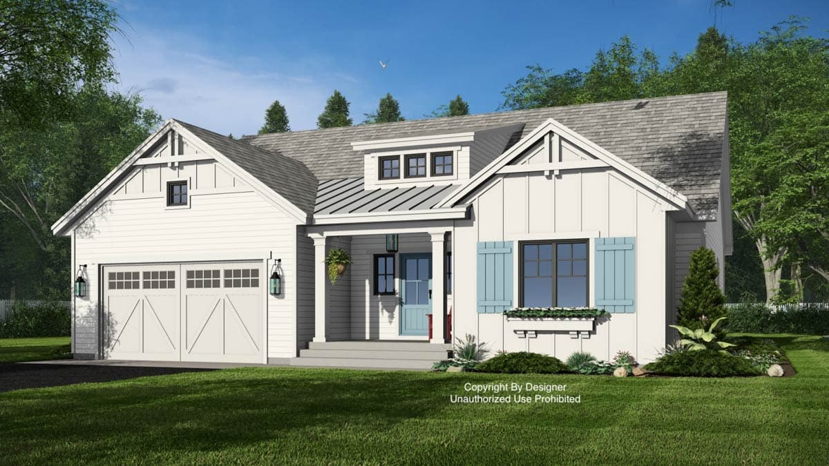 Plan 140093RK: Modern Farmhouse House Plan with Three Bedrooms and Attached Garage - Image #5 - Modern Farmhouse, New American
