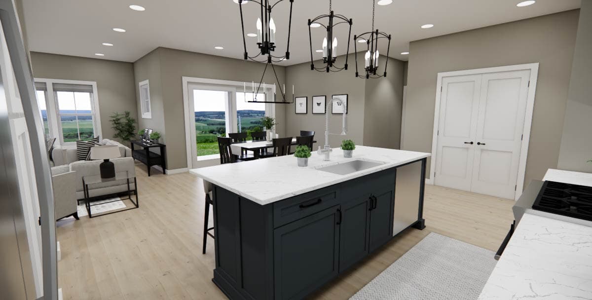 Plan 140093RK: Modern Farmhouse House Plan with Three Bedrooms and Attached Garage - Image #17 - Modern Farmhouse, New American