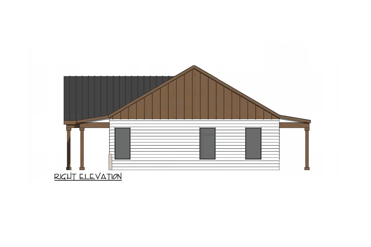 Plan 420207WNT: Modern Farmhouse House Plan with 3 Bedrooms and Vaulted Living Area - Image #4 - Contemporary, Country, Modern Farmhouse, Mountain, New American