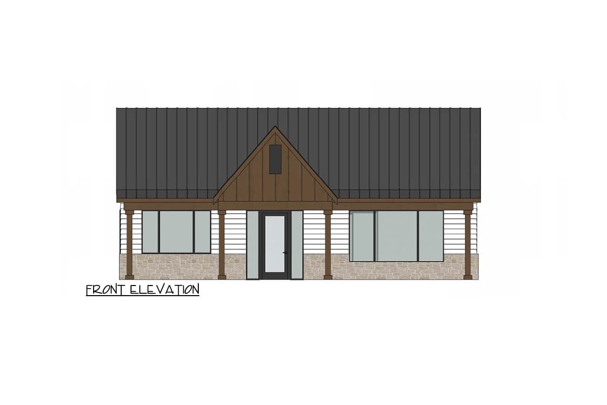Plan 420207WNT: Modern Farmhouse House Plan with 3 Bedrooms and Vaulted Living Area - Image #2 - Contemporary, Country, Modern Farmhouse, Mountain, New American